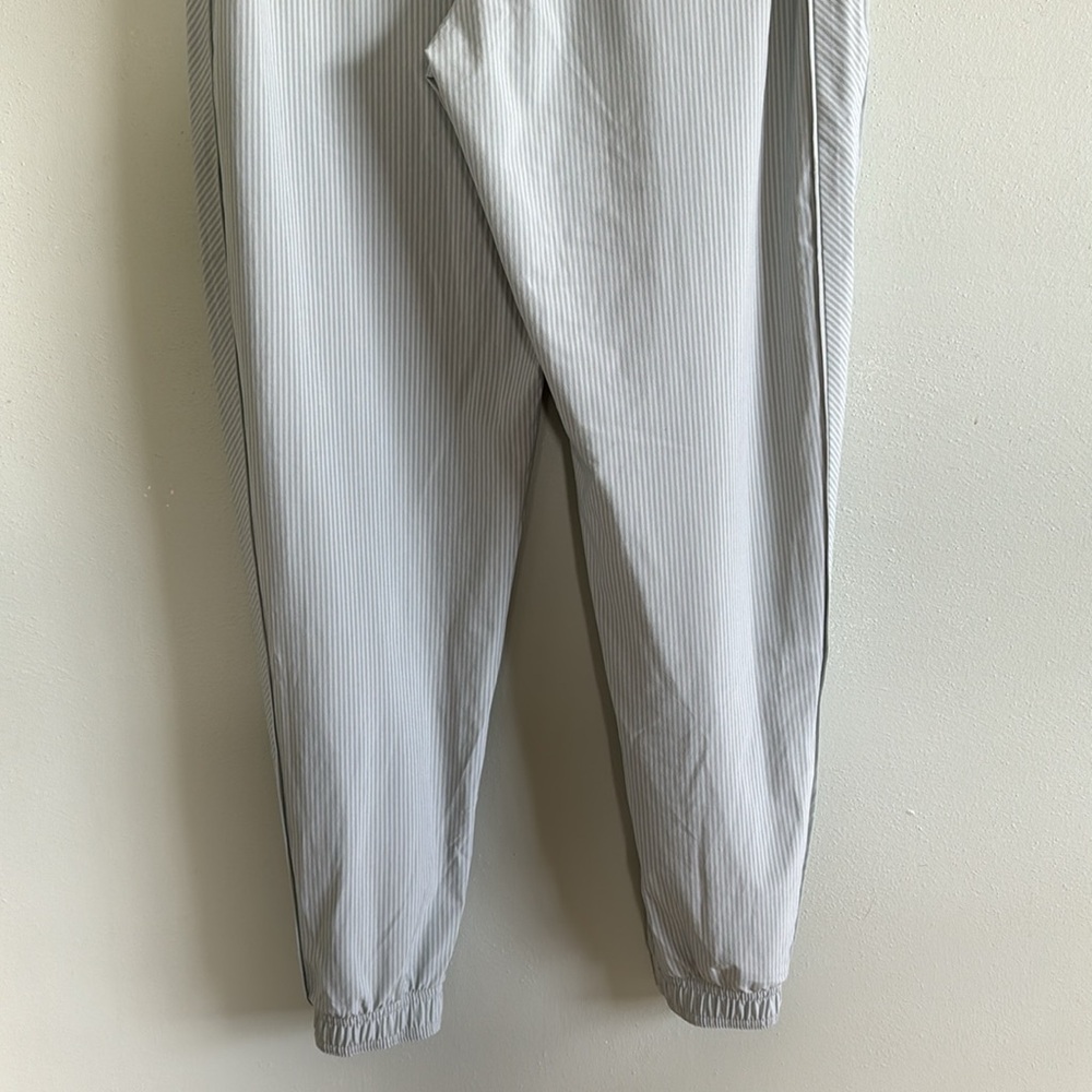 Athleta white  Gray green striped Track Joggers - Picture 10 of 13